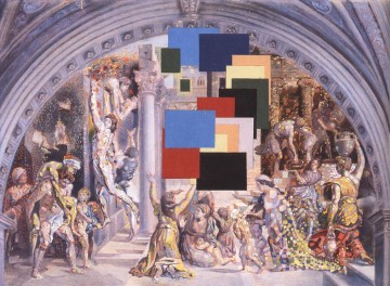 the merry drinker wga Painting - Athens Is Burning! The School of Athens and the Fire in the Borgo Surrealism